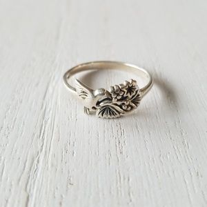 Hummingbird silver ring